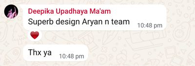 Client WhatsApp feedback