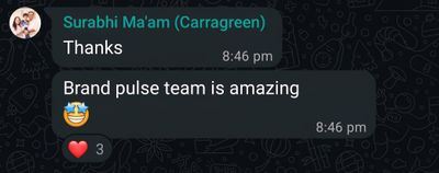 Client WhatsApp feedback