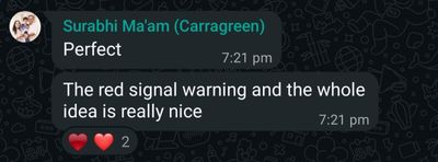 Client WhatsApp feedback