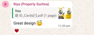 Client WhatsApp feedback
