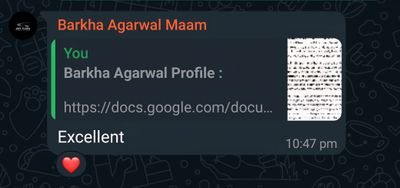 Client WhatsApp feedback
